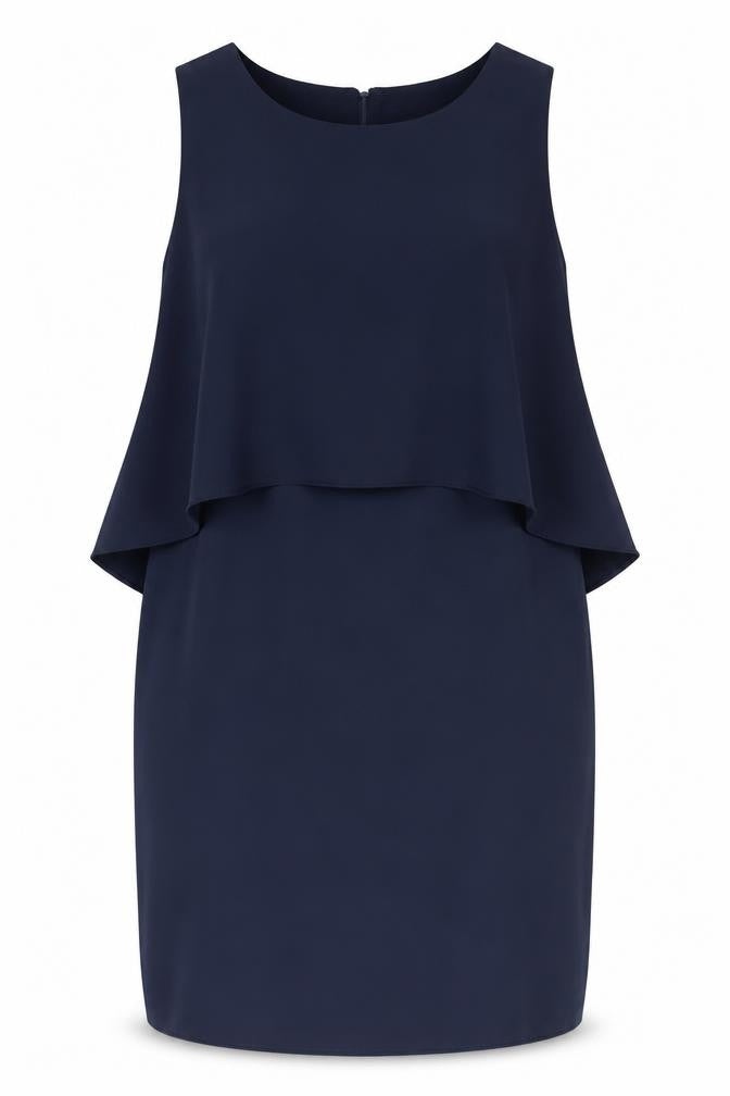 Front view of Glamour Women's Blue Sheath Dress, size 16