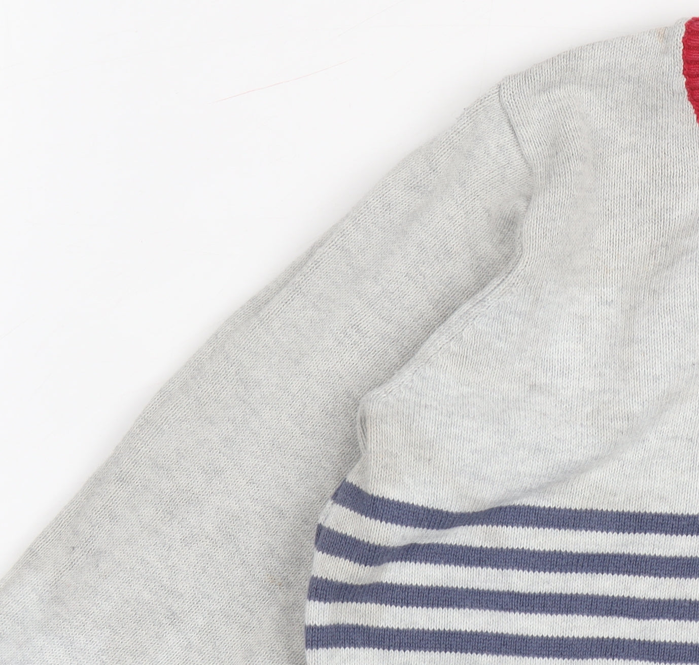 The Little White Company Unisex Grey Striped Babygrow 18-24M