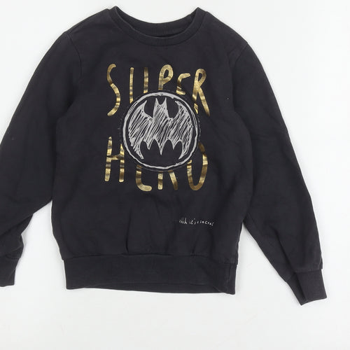 Batman Girls Black Graphic Sweatshirt Pullover 4 Years
