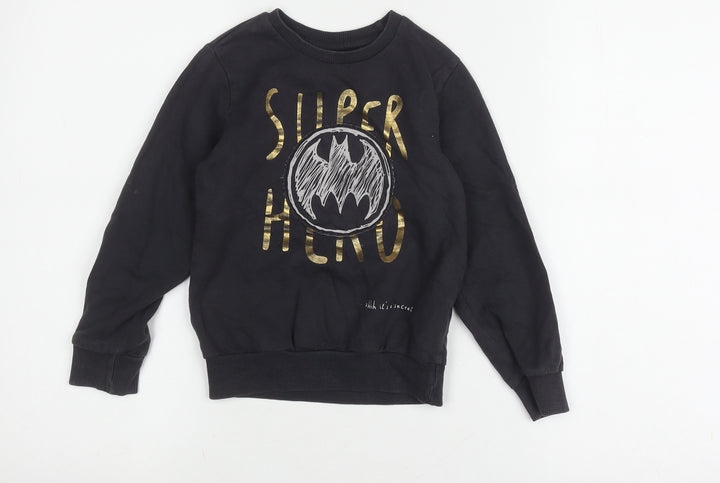 Batman Girls Black Graphic Sweatshirt Pullover 4 Years