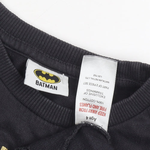 Batman Girls Black Graphic Sweatshirt Pullover 4 Years