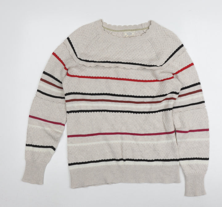 Fat Face Women's Multicoloured Striped Pullover Jumper Size 6