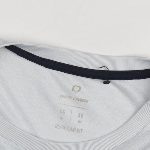Get Over Men's White Gym T-Shirt XL Regular Fit