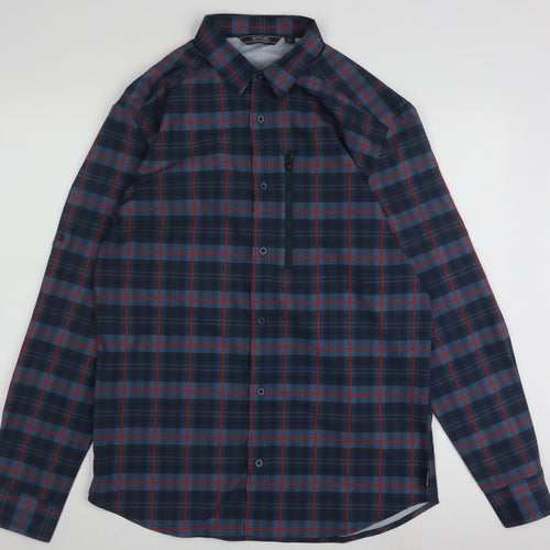 Regatta Men's Blue Plaid Long Sleeve Shirt M