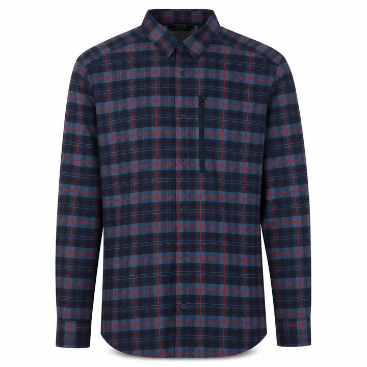Regatta Men's Blue Plaid Long Sleeve Shirt M