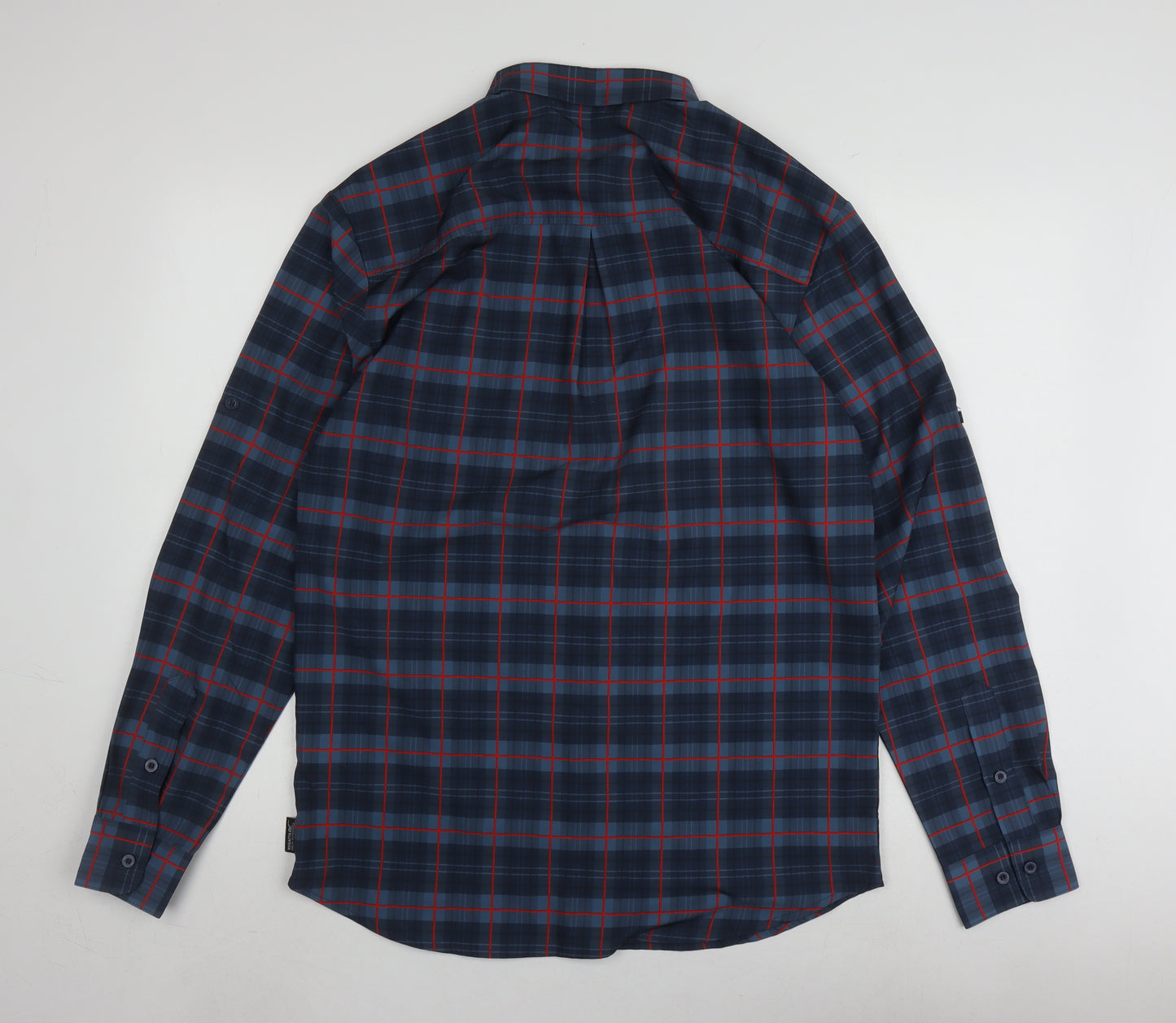 Regatta Men's Blue Plaid Long Sleeve Shirt M