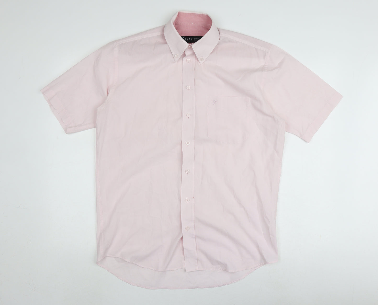 Farah Men's Pink Short Sleeve Button-Up Shirt S