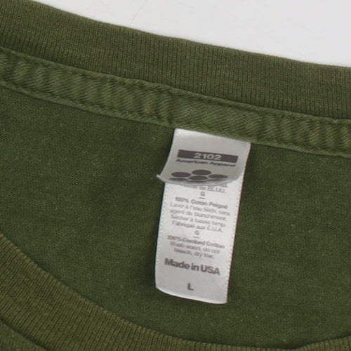 American Apparel Women's Green T-Shirt, L, Basic Style