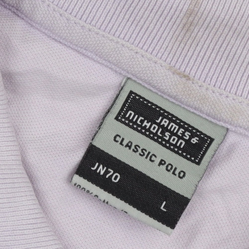 James & Nicholson Men's Purple Classic Polo L Short Sleeve