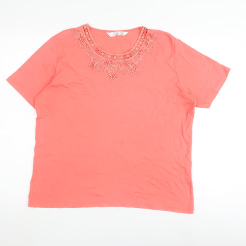 Honor Millburn Women's Pink Embroidered T-Shirt L