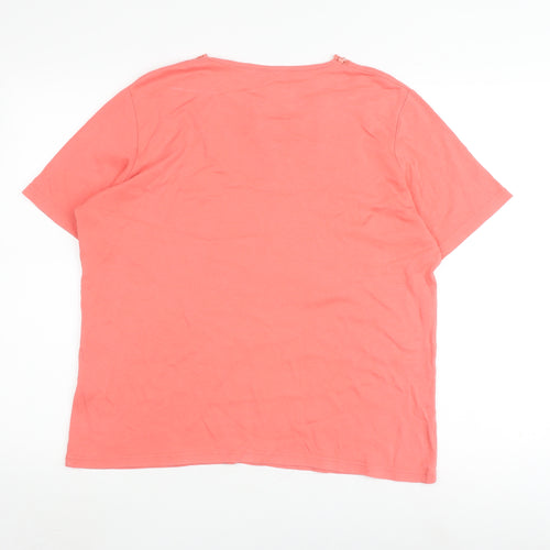 Honor Millburn Women's Pink Embroidered T-Shirt L
