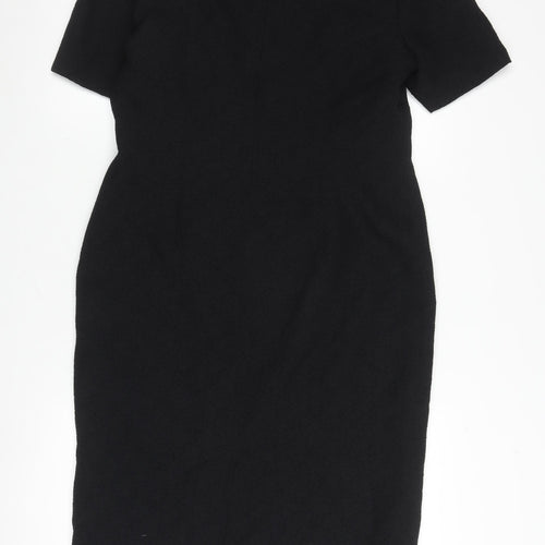 Viyella Black Women's Dress UK 12, V-Neck, Half Sleeve