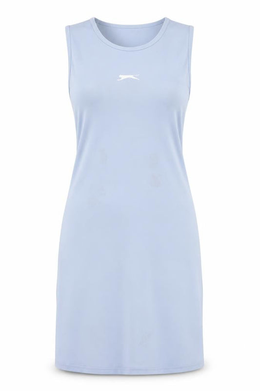 Front view of Slazenger Women’s Blue Tank Dress, size UK 14