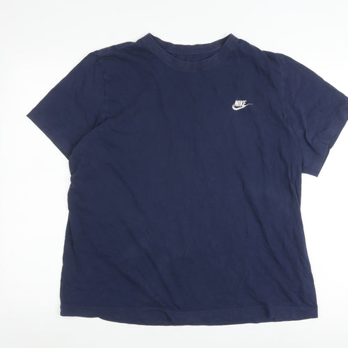 Nike Men's Blue XL Crew Neck T-Shirt with Logo