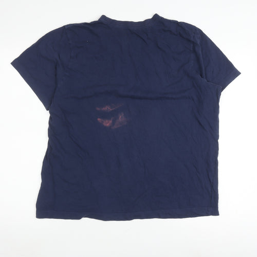 Nike Men's Blue XL Crew Neck T-Shirt with Logo