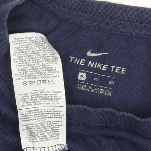 Nike Men's Blue XL Crew Neck T-Shirt with Logo