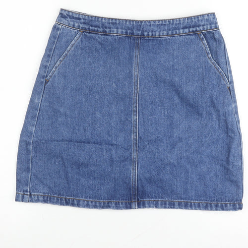 Warehouse Women Blue Denim Skirt Size 10 Casual