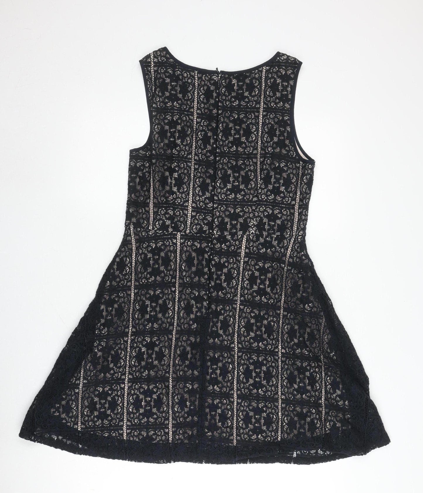 Oasis Women's Black A-Line Lace Dress, M