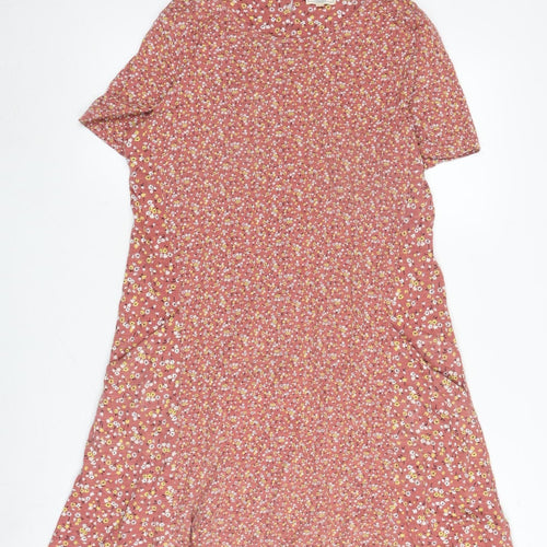 Fat Face Women's Pink Floral A-Line Dress Size 10
