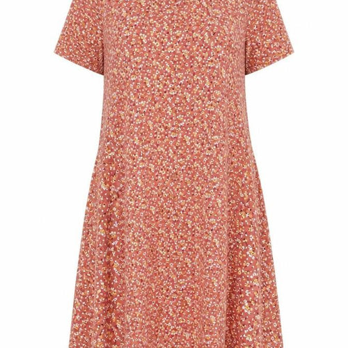 Fat Face Women's Pink Floral A-Line Dress Size 10