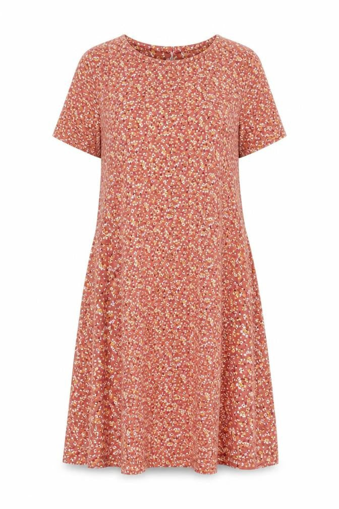 Fat Face Women's Pink Floral A-Line Dress Size 10