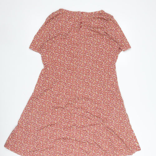 Fat Face Women's Pink Floral A-Line Dress Size 10