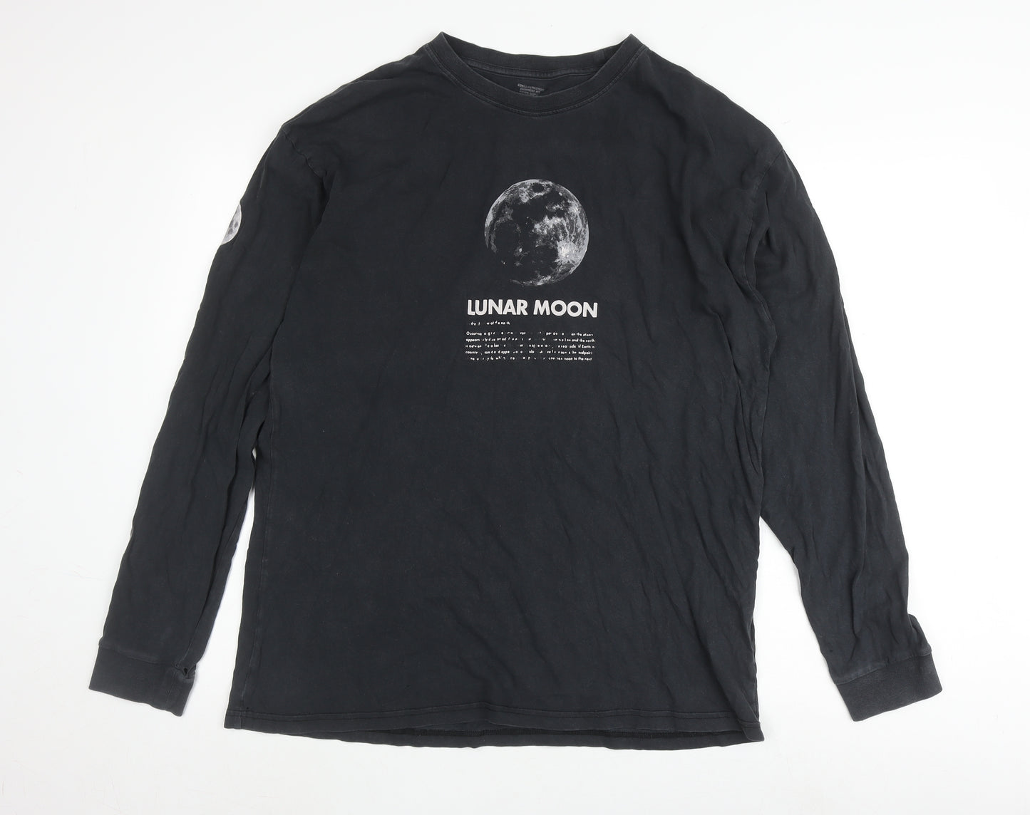 Men's Black Lunar Moon Long Sleeve T-Shirt