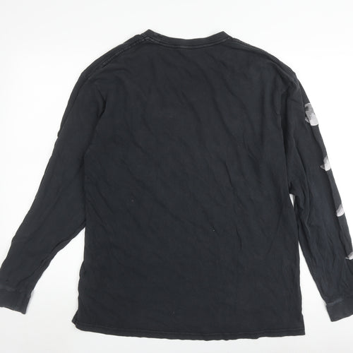 Men's Black Lunar Moon Long Sleeve T-Shirt