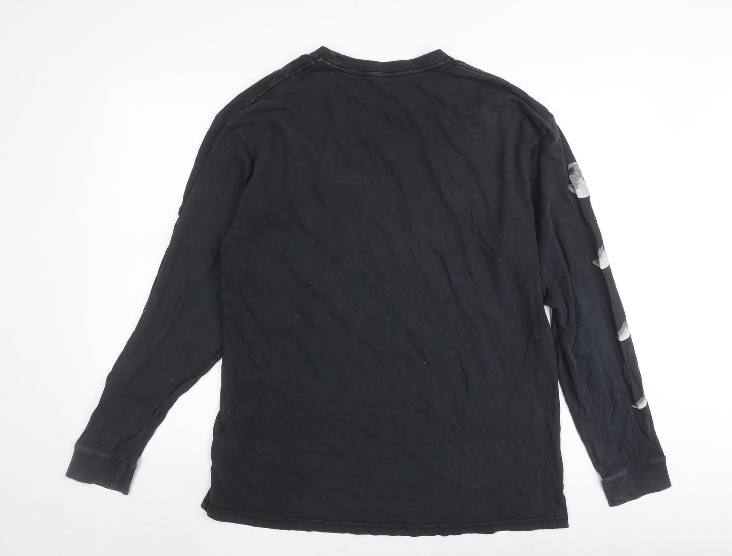 Men's Black Lunar Moon Long Sleeve T-Shirt