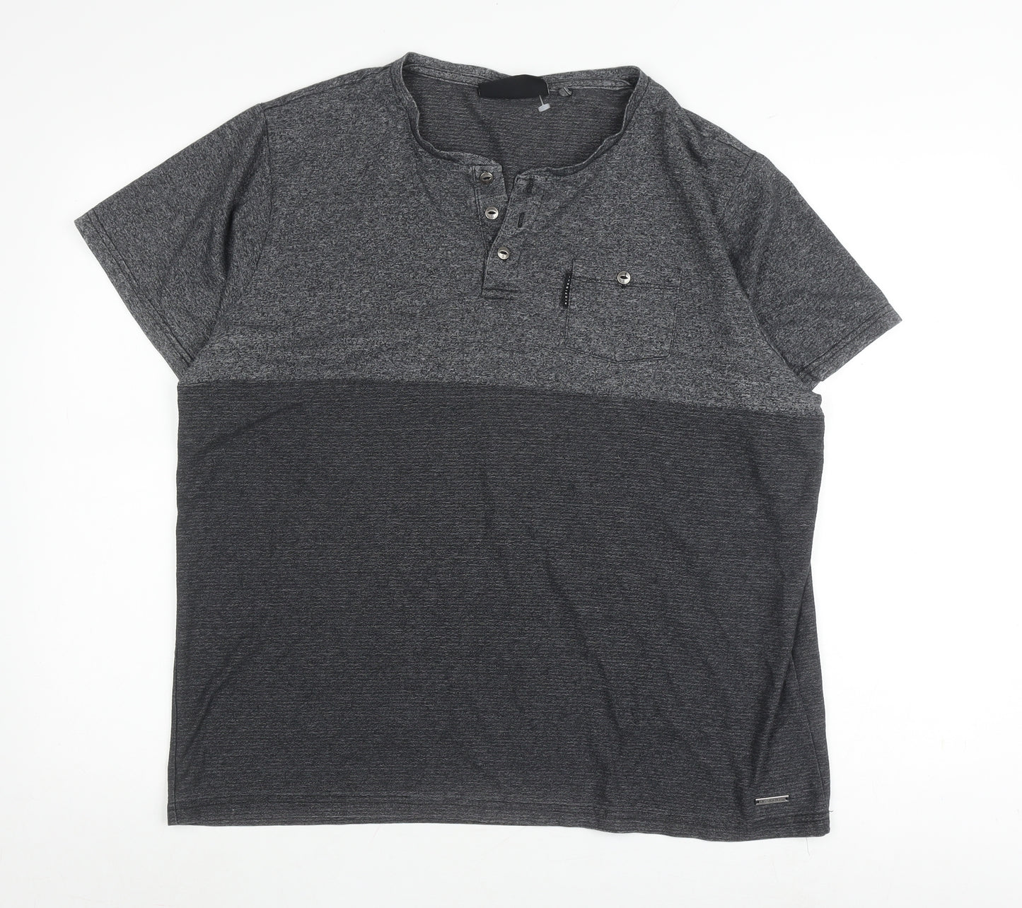 Dissident Men's Grey XL Henley T-Shirt