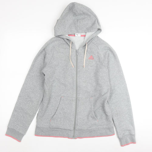 Adidas Women's Grey Full Zip Hoodie XS Lightweight