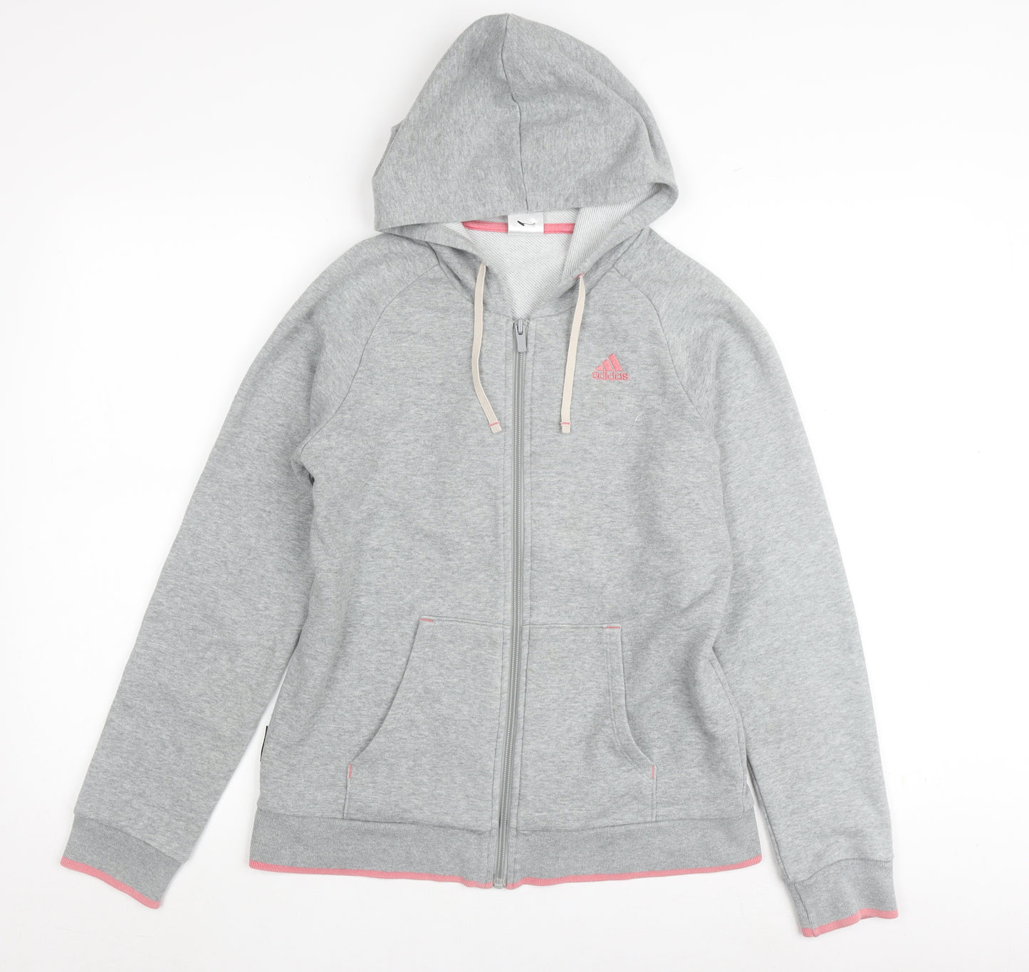 Adidas Women's Grey Full Zip Hoodie XS Lightweight