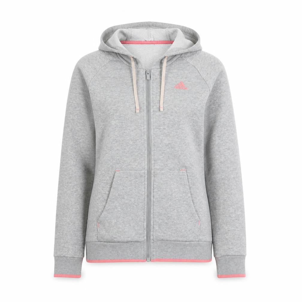 Adidas Women's Grey Full Zip Hoodie XS Lightweight