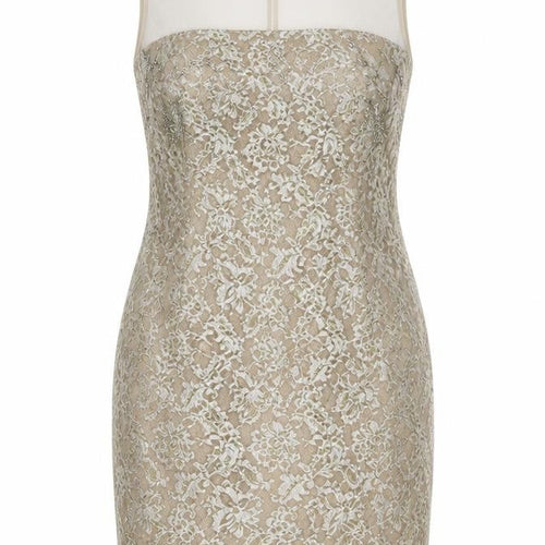 Coast Women's Beige Sleeveless Lace Dress Size 18