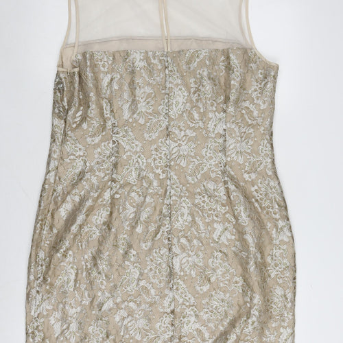 Coast Women's Beige Sleeveless Lace Dress Size 18