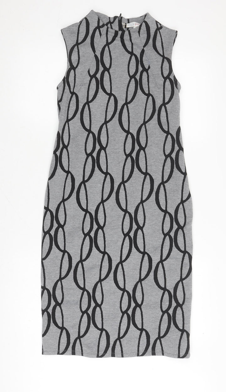 Principles Petite Grey Geometric Sleeveless Dress
