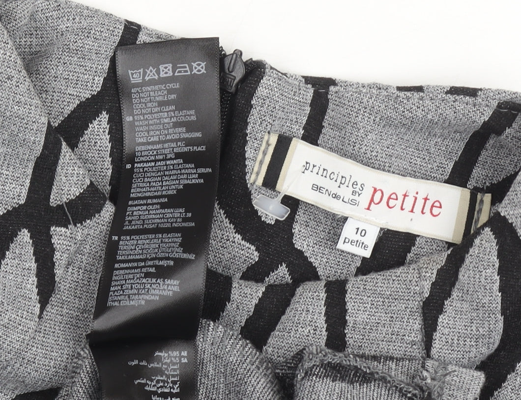 Principles Petite Grey Geometric Sleeveless Dress