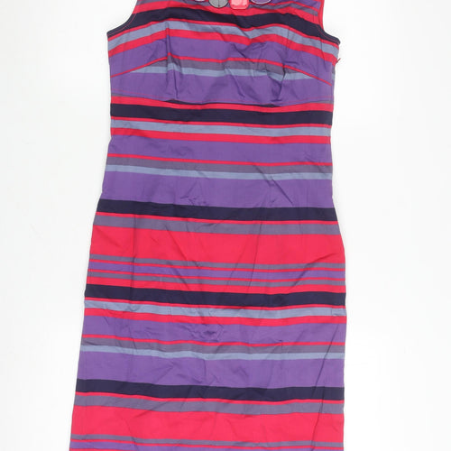 Boohoo Women's Multicoloured Striped Shift Dress Size 10