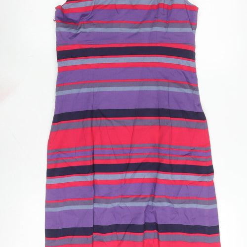 Boohoo Women's Multicoloured Striped Shift Dress Size 10