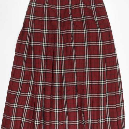 Viyella Women's Red Pleated Plaid Skirt Size 16