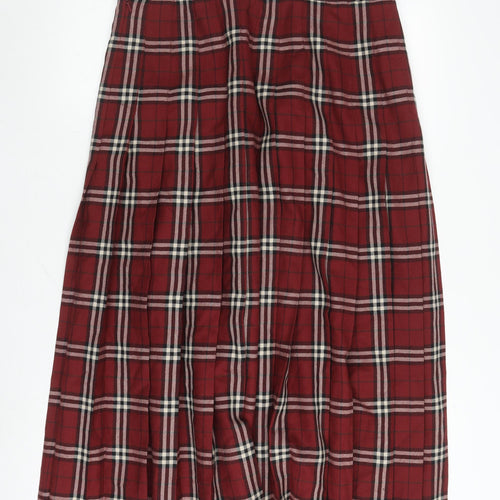 Viyella Women's Red Pleated Plaid Skirt Size 16