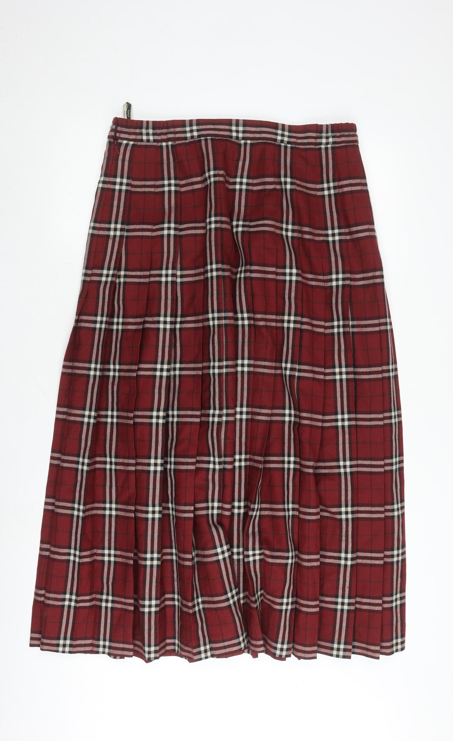 Viyella Women's Red Pleated Plaid Skirt Size 16