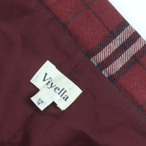 Viyella Women's Red Pleated Plaid Skirt Size 16
