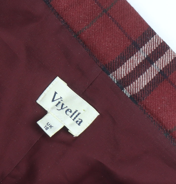 Viyella Women's Red Pleated Plaid Skirt Size 16