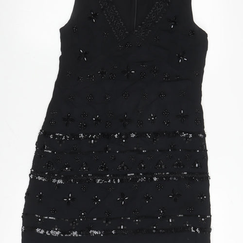 French Connection Women's Black Beaded Dress Size 12
