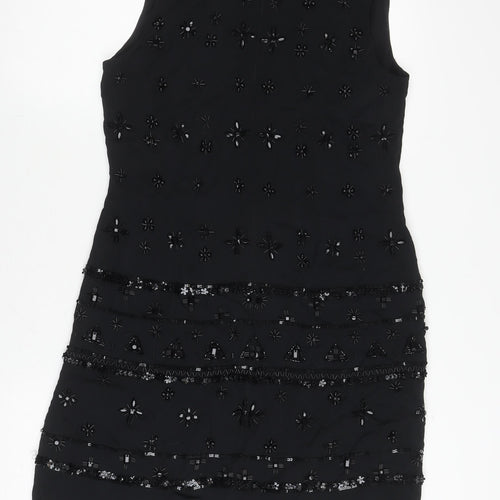 French Connection Women's Black Beaded Dress Size 12