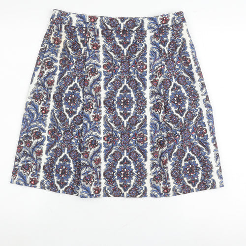 Boden Women's Multicoloured Cotton A-Line Skirt - Size 10