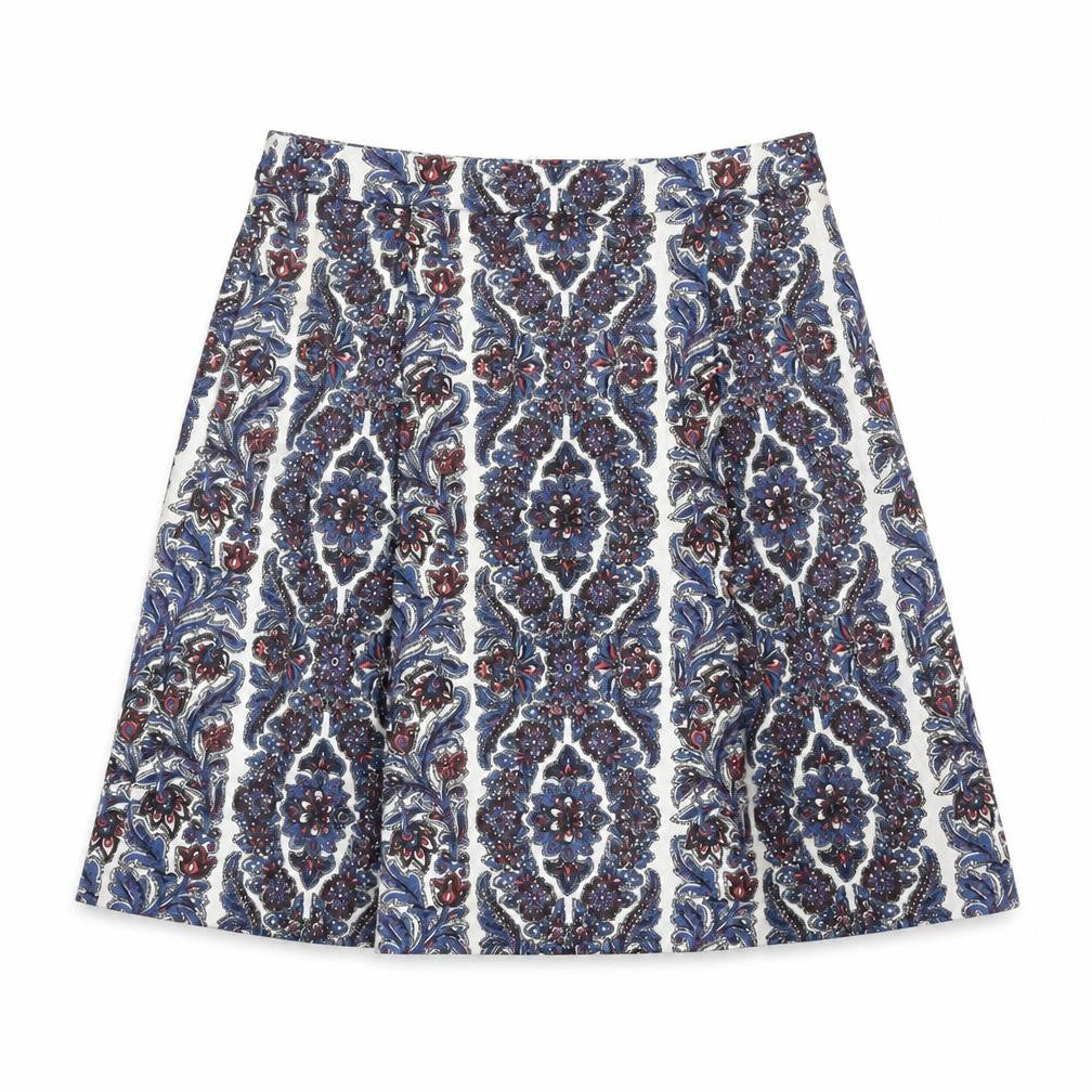 Front view of Boden Women's Multicoloured Cotton A-Line Skirt -, size 10