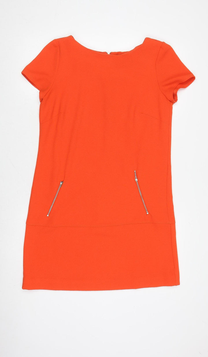 Wallis Women's Orange Shift Dress, Size 12, Casual Summer