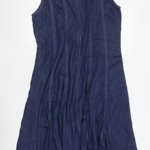 Roman Women's Blue Denim A-Line Dress Size 18